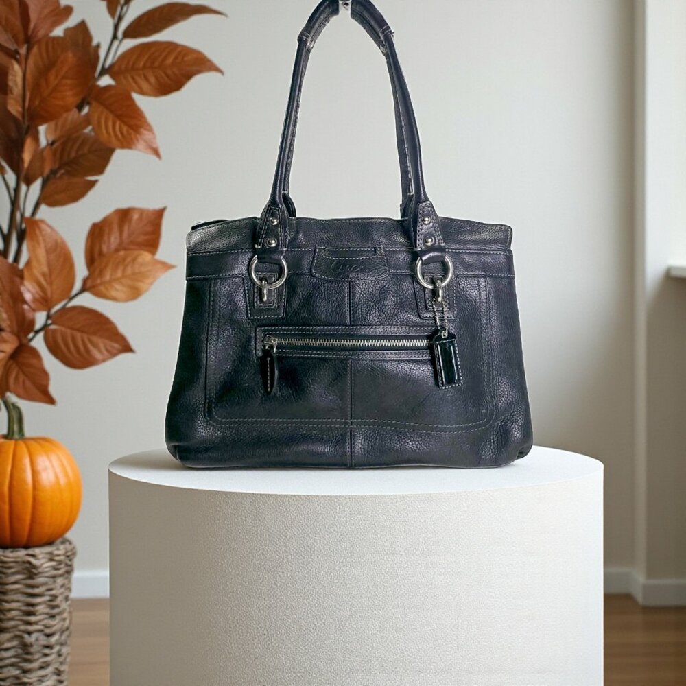 COACH Penelope Black Leather Satchel